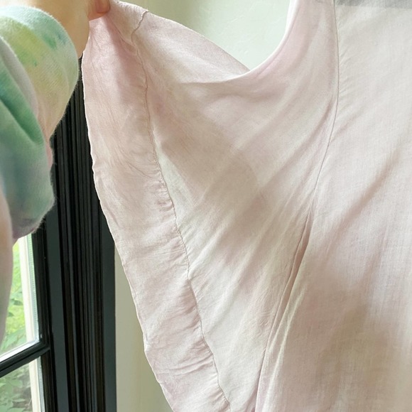 YOUNG FABULOUS & BROKE Women's Pink Russo Button Front Ruffle Sleeve Blouse sz S - Picture 5 of 8